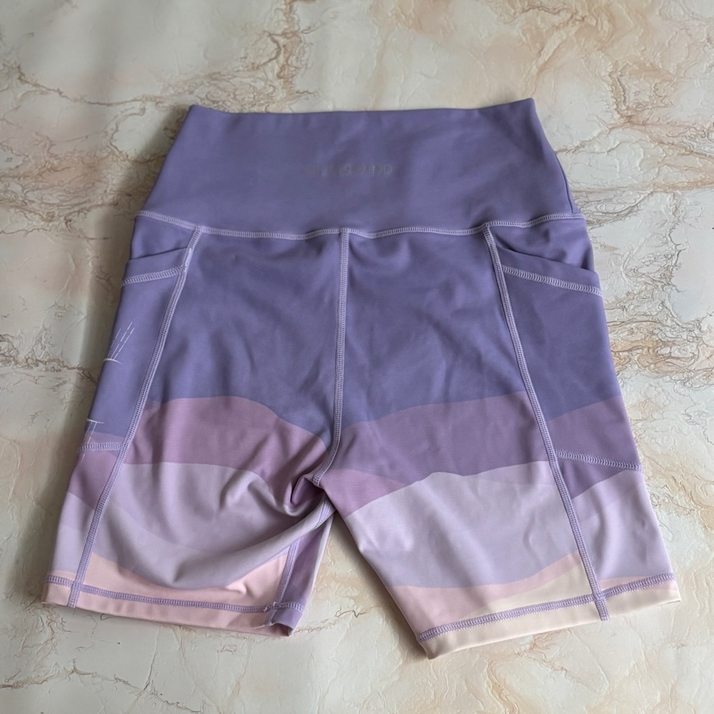 Silverwind Women's Purple Gradient Workout Shorts - Picture 2 of 4